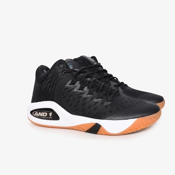 ?EUC?AND 1 Attack Mid Basketball Shoes Black Junebug Gum Size 13 D3009MBZT AND 1 Attack Mid Men main image 3